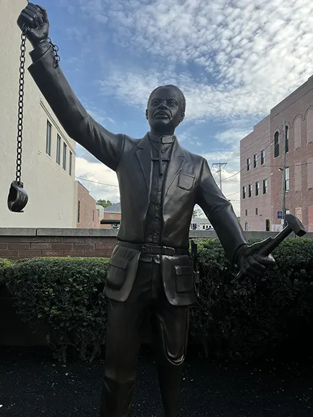 The Scipio Smith statue in Downtown Lancaster