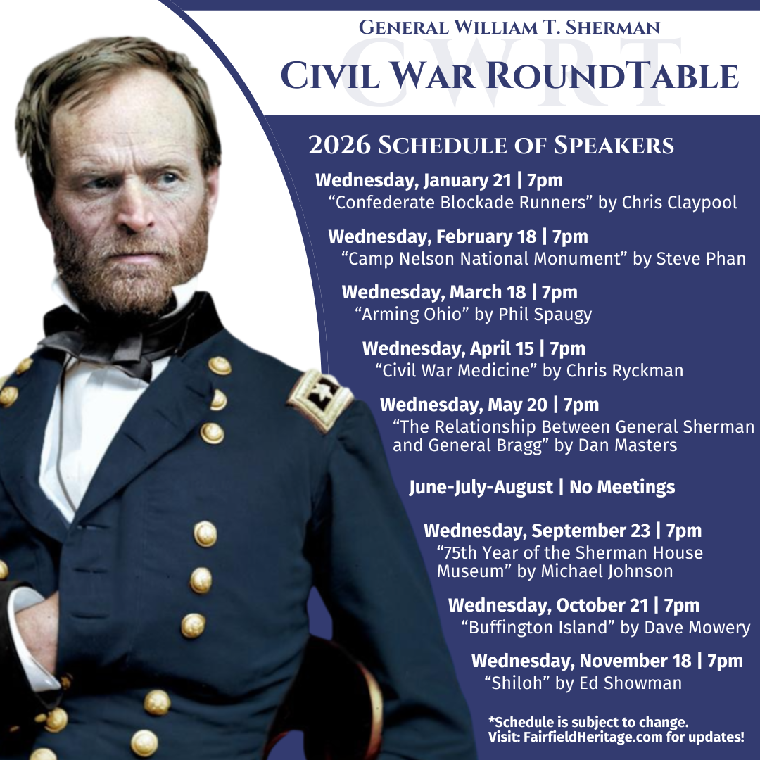 General Sherman Civil War Round Table 2026 guest speakers schedule